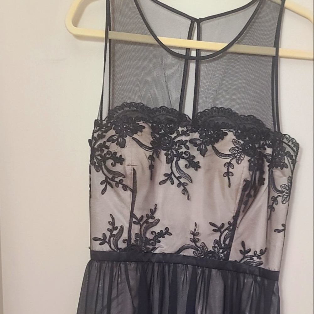 Black Tee Length semi Formal Dress